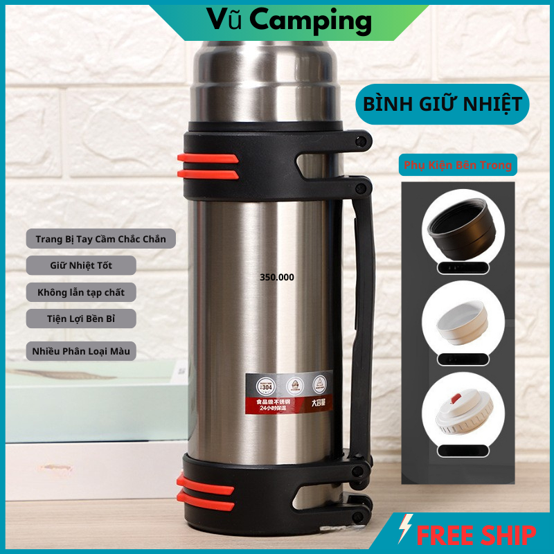 Bình Giữ Nhiệt 2000ml, Cốc giữ nhiệt 1200ml Cao Cấp, Phong Cách Hiện Đại, Giữ Nhiệt Lâu