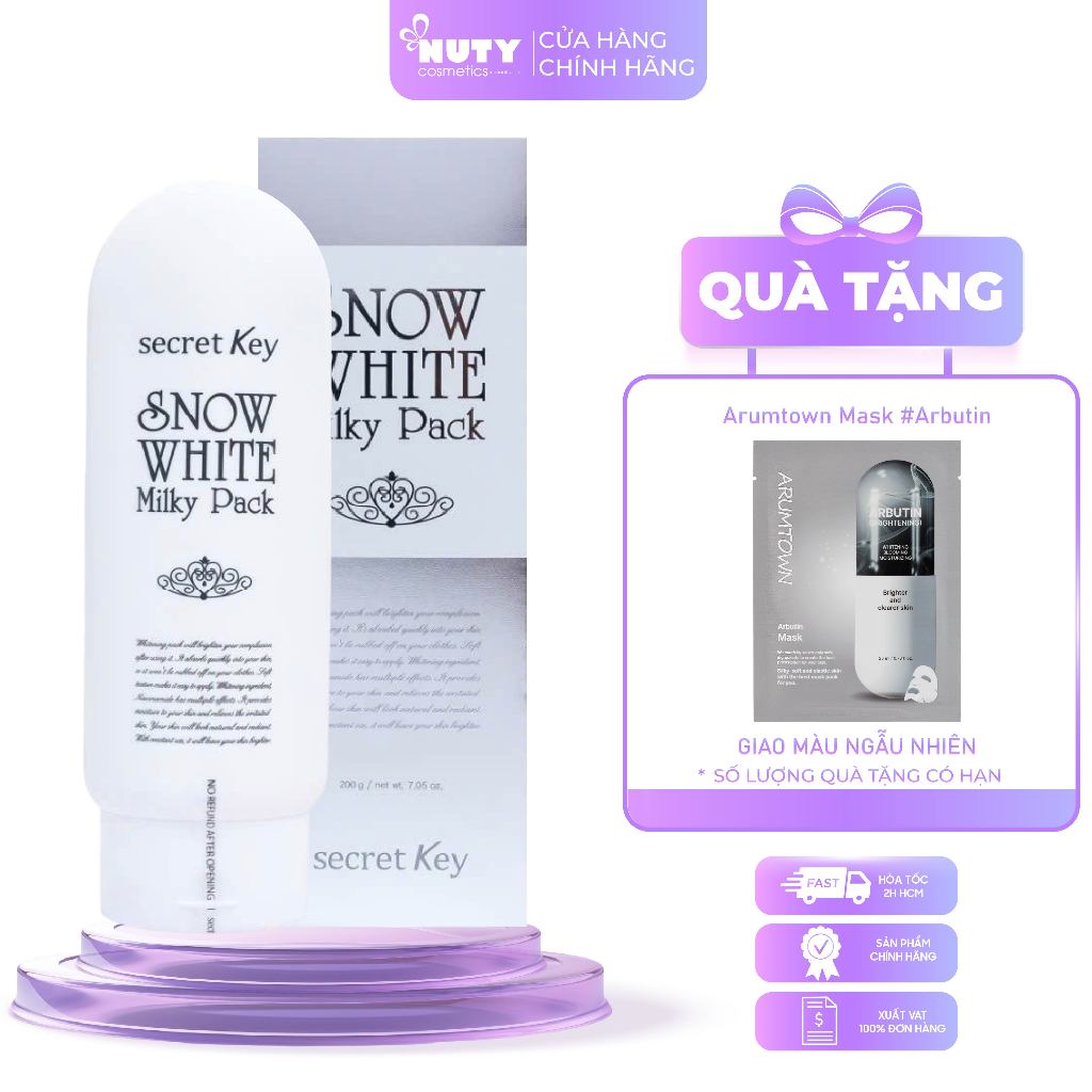 Kem Ủ Trắng Secret Key Snow White Milky Pack (200ml)