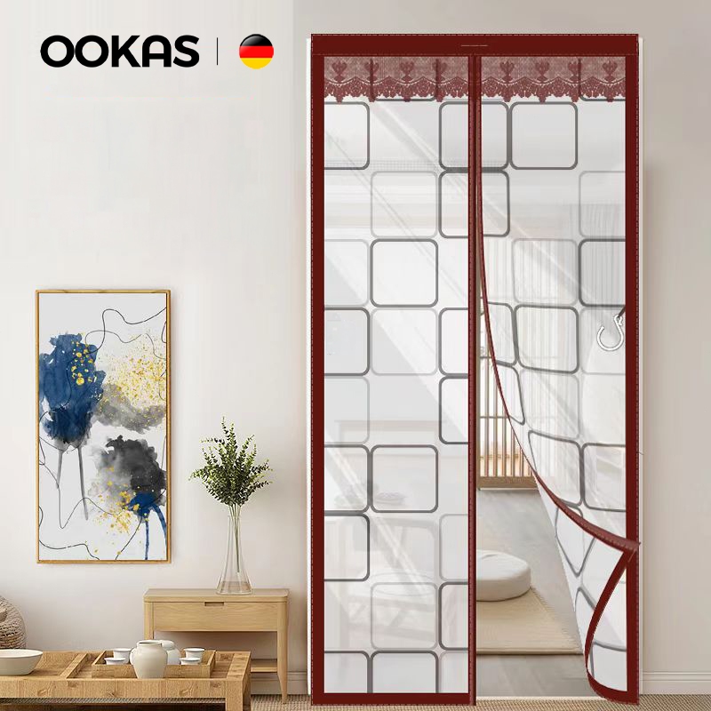 OOKAS  Rèm Cửa Ngăn Phòng Điều Hòa Nam Châm Tự Dính Thay Cửa Phòng，Khoan Đục