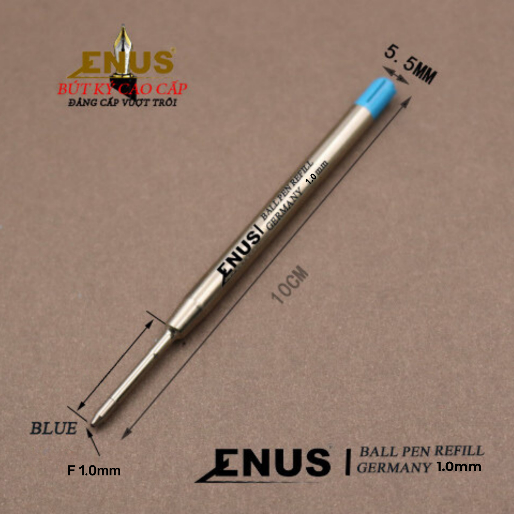 Ruột bút bi xoay cao cấp ngòi bút ký viết mực bi Enus VB01 ngòi 1.0mm & 0.7mm