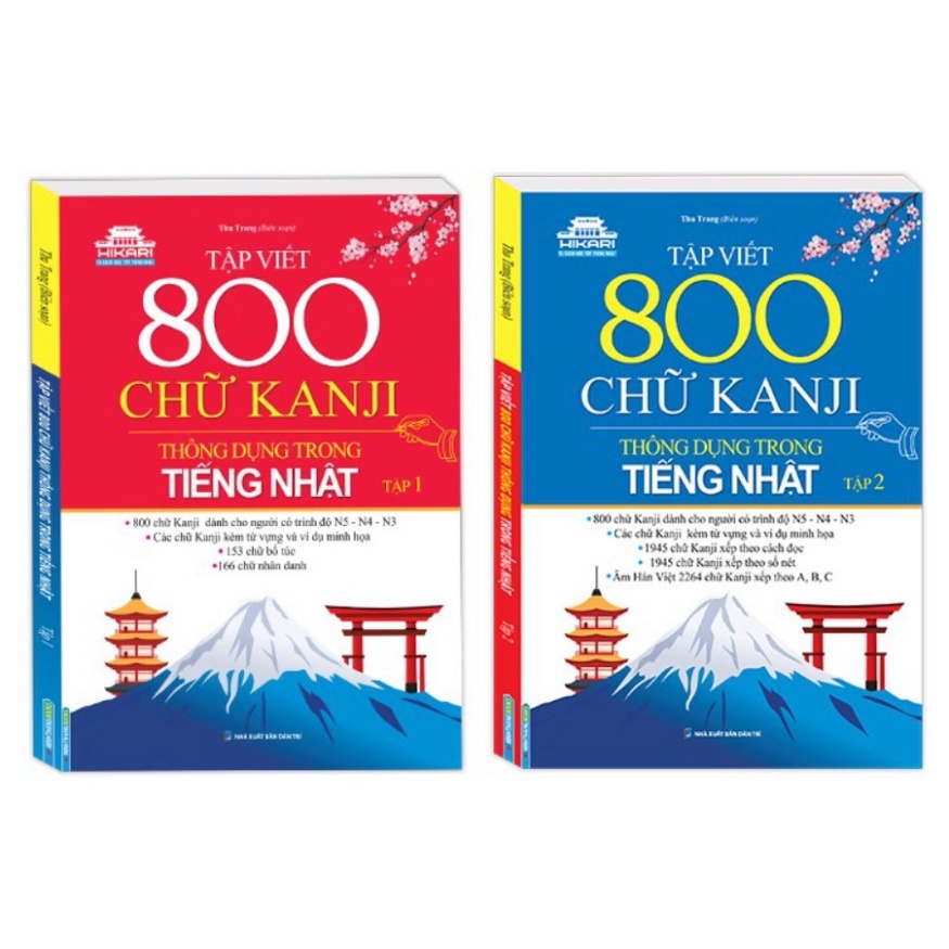 Sách - Combo Tập viết 800 chữ KANJI thông dụng trong tiếng Nhật (2 cuốn)