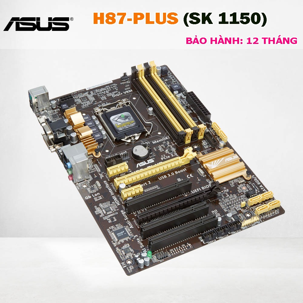 Mainboard ASUS H87-PLUS Socket 1150 DDR3 | Hỗ trợ i3 i5 i7 Gen 4| ATX |. Hàng Korea zin mới. Bảo hàn