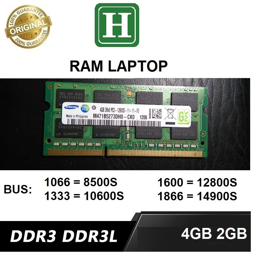 Ram laptop 4gb, 2gb DDR3, DDR3L bus 1600, 1333, 1066 dùng cho laptop - bảo hành 6 tháng