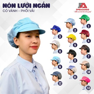 Nón Công Nhân Thủy Sản Phối Lưới Vành Nhỏ – Dùng Trong Phòng Sạch, Nhà Máy Thực Phẩm