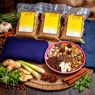 [Combo 3kg] Muối thảo dược chườm bụng, lưng, vai gáy, chườm ấm sau sinh Tuệ Linh (tặng 1 đai quấn và 1 túi đựng muối)