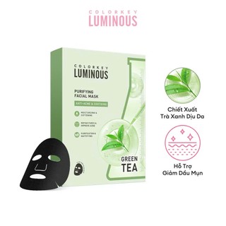 1 Miếng Mặt Nạ Giấy COLORKEY LUMINOUS Tinh Chất Vitamin B5 Cấp Ẩm Cho Da Mịn Màng 25ml