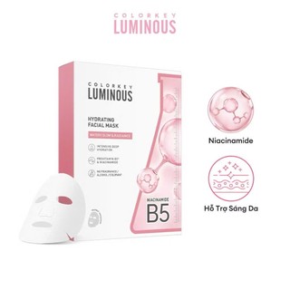 1 Miếng Mặt Nạ Giấy COLORKEY LUMINOUS Tinh Chất Vitamin B5 Cấp Ẩm Cho Da Mịn Màng 25ml
