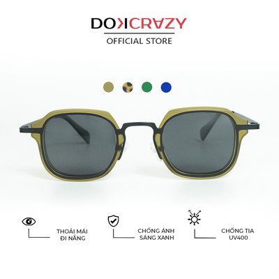 Kính mát thời trang DOKCRAZY JET Streetwear Hợp Kim Cao Cấp, Unisex, Chống UV400, Dáng Basic, Kính Vuông