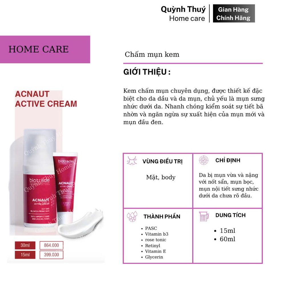 CHẤM MỤN BIOTRADE CREAM 15ml & 30ml