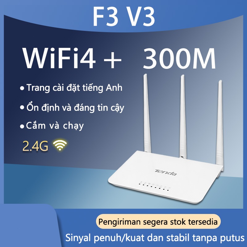 Bộ phát wifi Tenda F3 V3 râu hình thức đẹp xuyên tường modem router wifi tốc độ 300Mbps