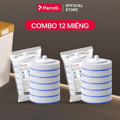 Đầu cọ thay thế dùng 1 lần có chất tẩy rửa,miếng lau dùng cho bộ cọ bồn cầu thông minh tự đóng mở Parroti - PC01