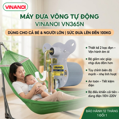 Máy Đưa Võng Tự Động VINANOI - VN365N - Sức Đưa 100kg - Có Lò Xo Chống Sốc