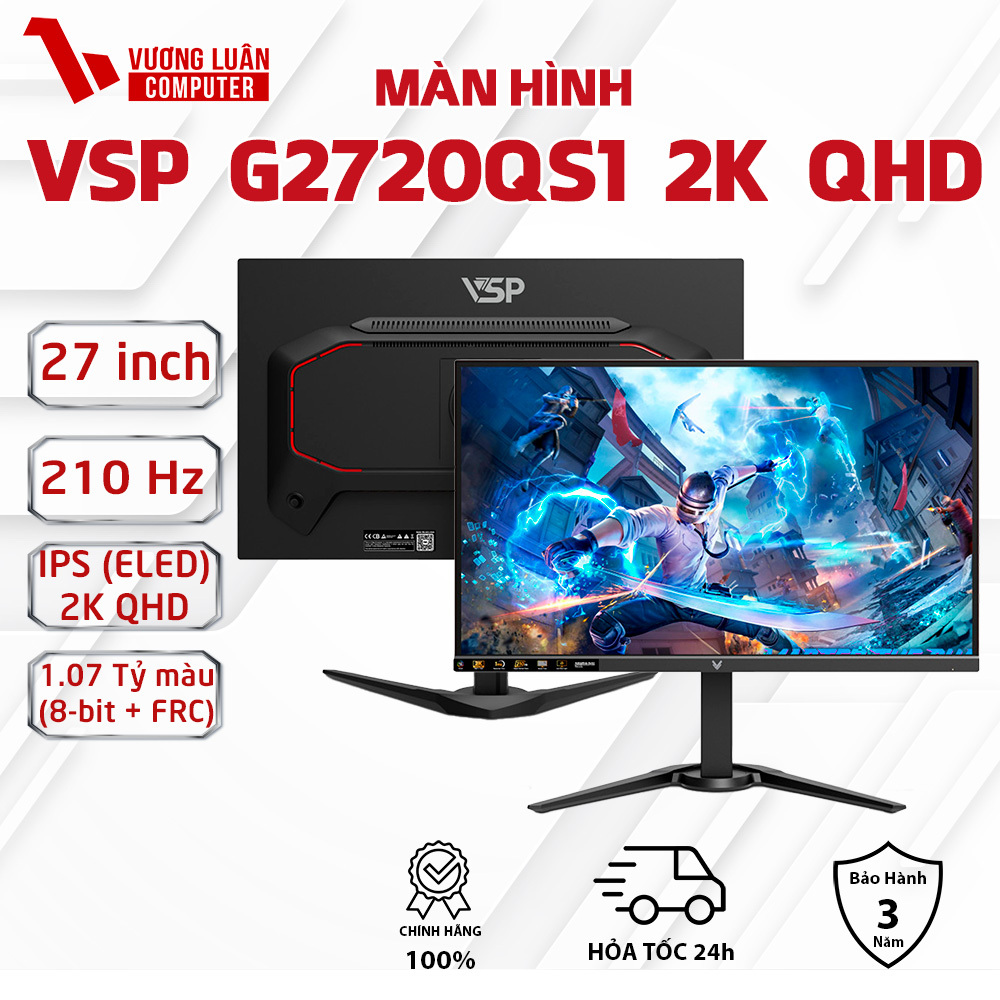 Màn hình VSP G2720QS1 2K QHD 27 inch 210Hz IPS(ELED) 10bit màu - Chính Hãng
