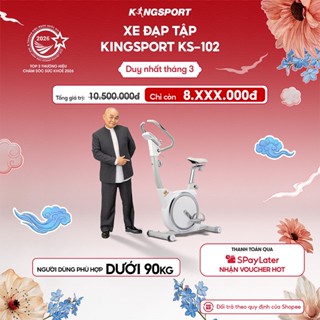 Xe đạp tập KINGSPORT KS-102 thiết kế hiện đại, kháng lực đa cấp độ, đồng hồ thông minh