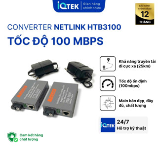 [NETLINK] Bộ chuyển đổi quang điện, model HTB 3100 AB tốc độ 100MBPS loại 1 sợi quang, BH 12 Tháng