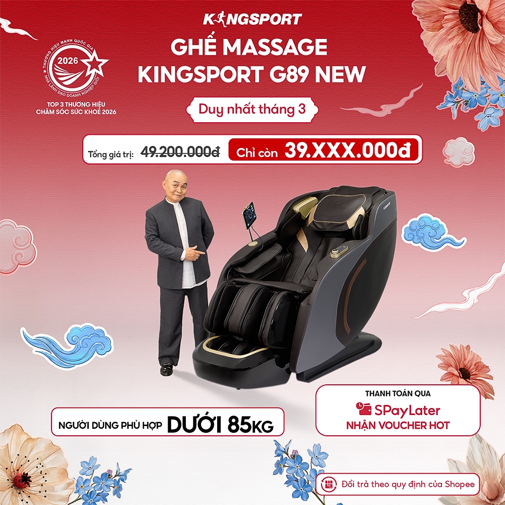 CHỈ GIAO MIỄN BẮC | Ghế massage KINGSPORT G89 New có body scan, công nghệ lọc khí ion âm, con lăn 3D