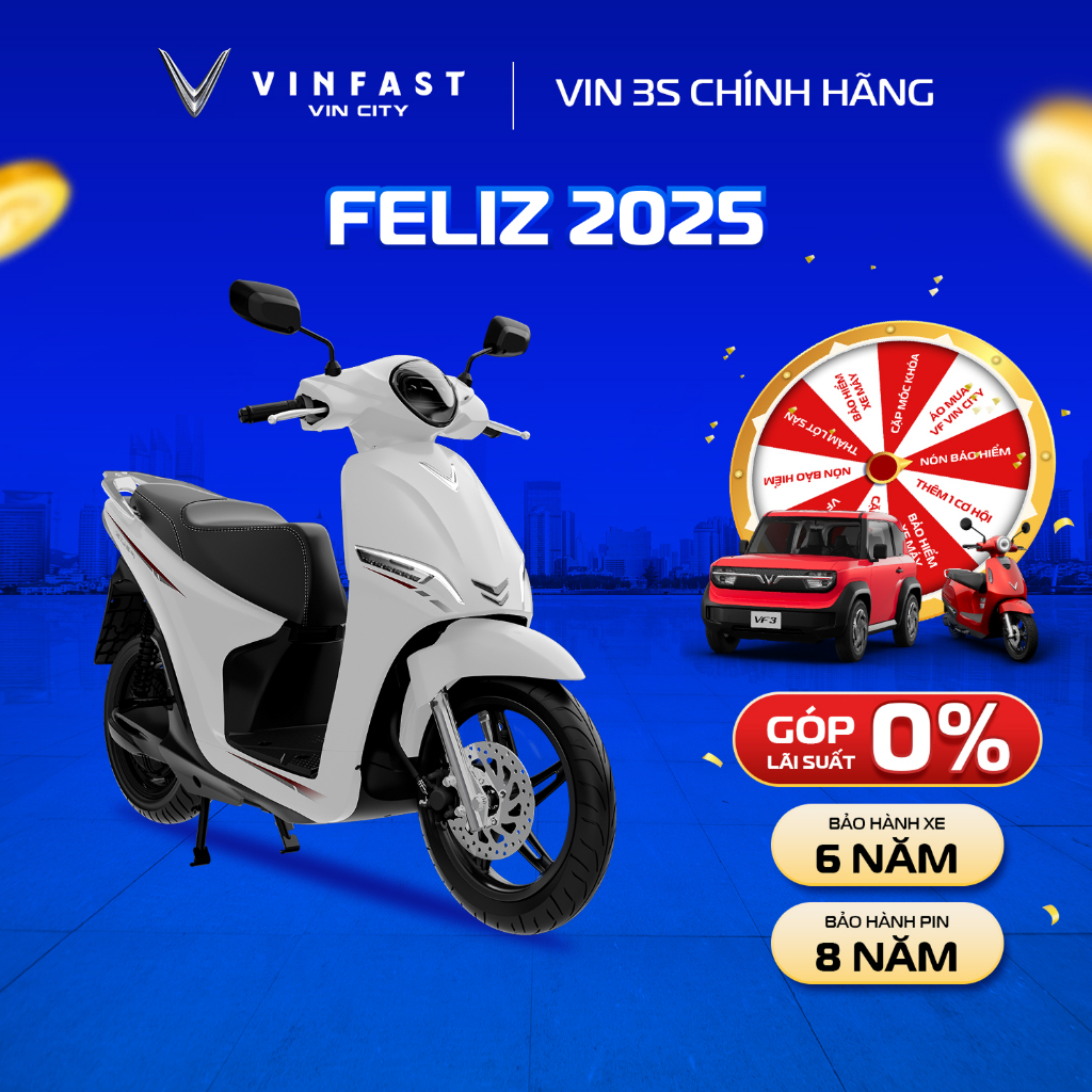 [Nhận xe HCM] Feliz 2025 - Xe máy điện Vinfast chính hãng - Góp 0%