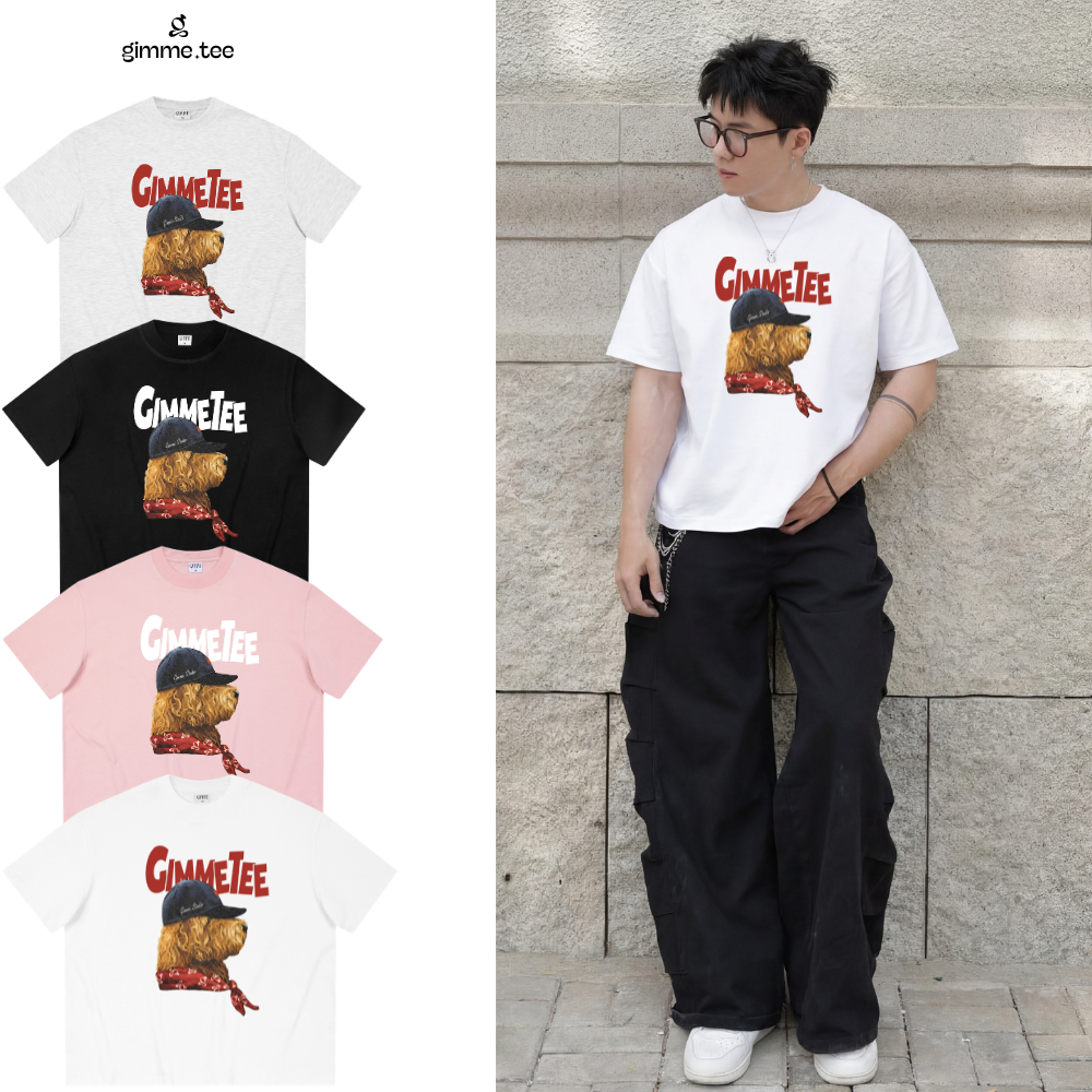 [Hàng Mới] Áo Thun Boxy Gimme - CÚN LỚN - Premium 100% Cotton 2 Chiều 250gsm - Áo Thun Unisex - GMBX
