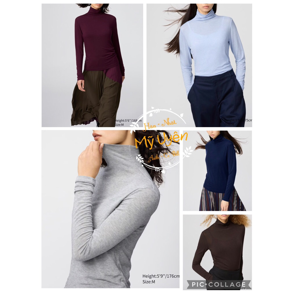 Áo Thun Giữ Nhiệt mỏng Len Pha Cashmere Heattech Extra Warm Uni