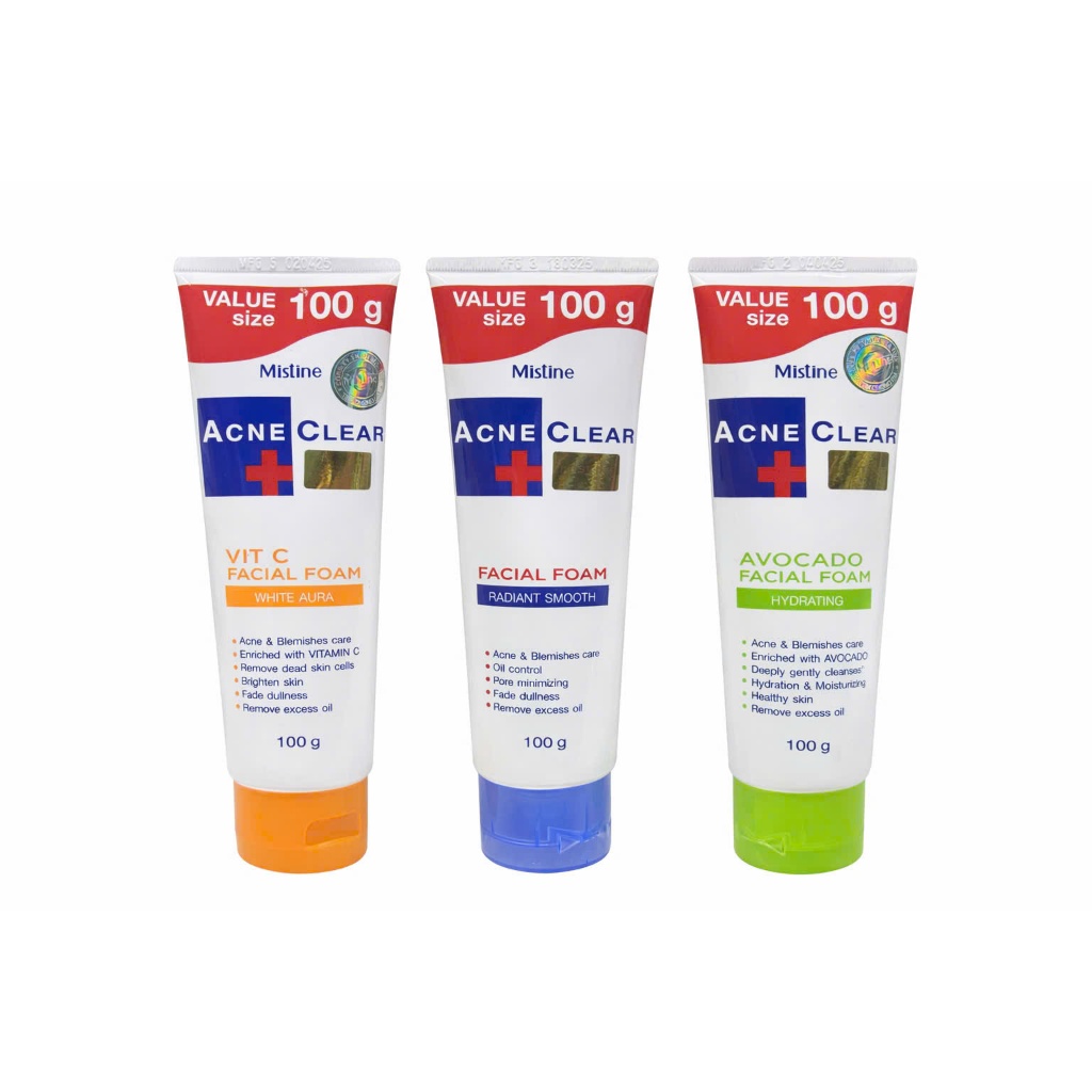 Sữa rữa mặt lột mụn mistine acne clear facial foam giúp da sạch hết mụn hàng nội địa thái lan
