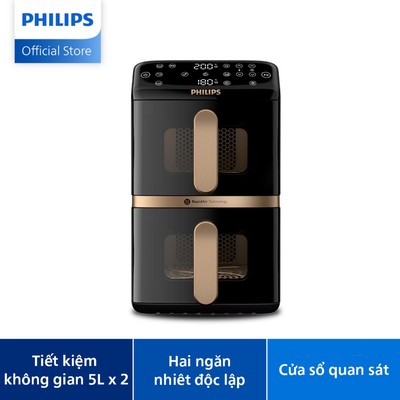 Nồi Chiên Không Dầu Philips NA462/70 
Hai Giỏ Xếp Chồng | 10L - Hàng Chính Hãng