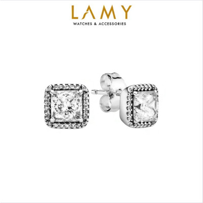 Khuyên tai bạc LAMY Square Sparkle Earrings Silver 3048 - Khuyên tai nữ cao cấp S925 ALE