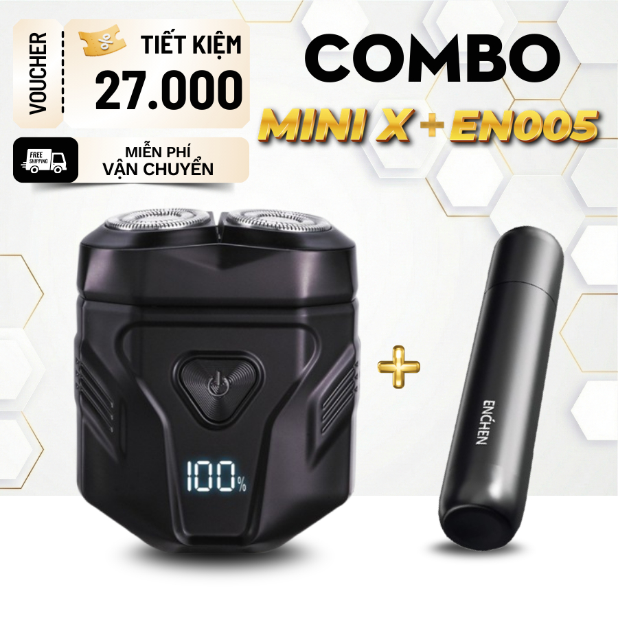 [Chính hãng] Combo Máy cạo râu Enchen Mini X & Máy cắt tỉa lông mũi Enchen EN005