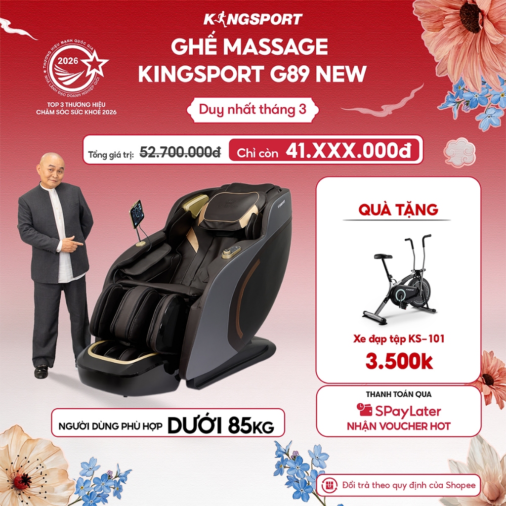 [LIVE - CHỈ GIAO MIỀN BẮC] Ghế massage KINGSPORT G89 New có body scan, công nghệ lọc khí ion âm, con