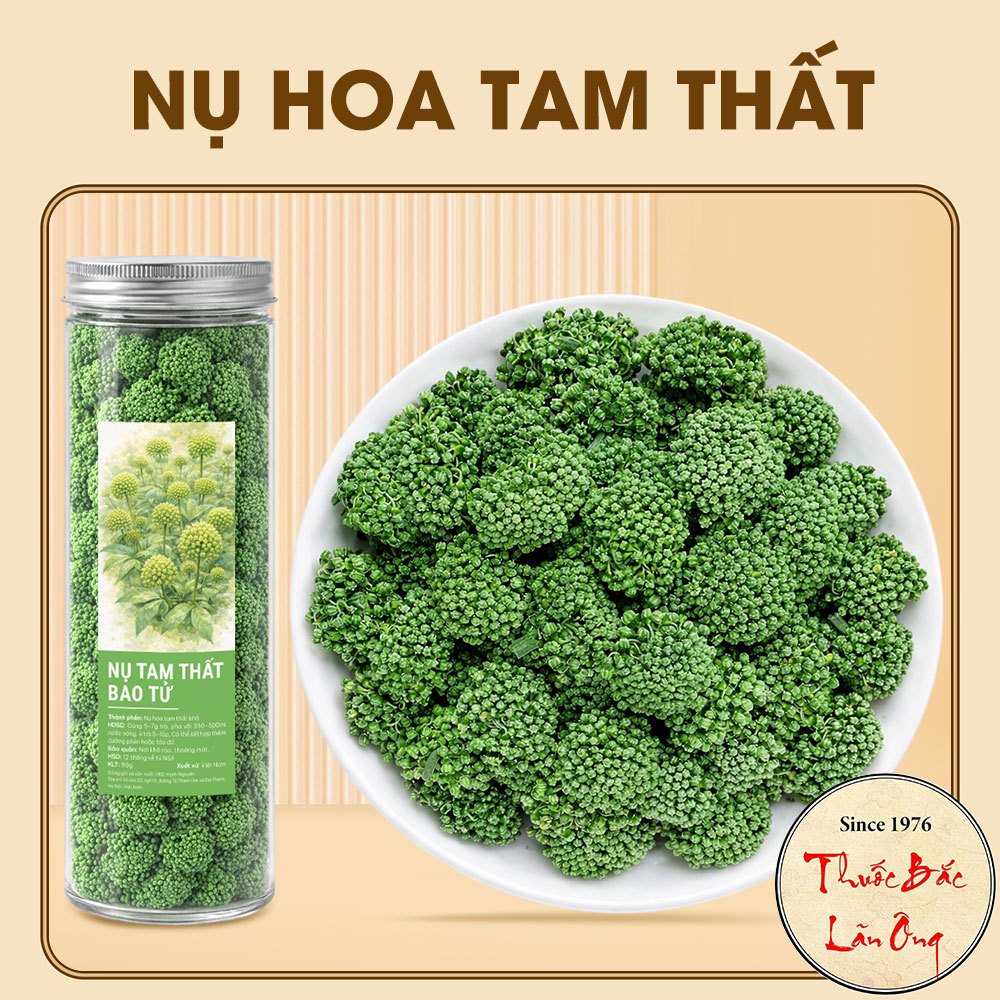 Nụ hoa tam thất bao tử 100g (Trà nụ hoa tam thất hữu cơ, xanh, đẹp)