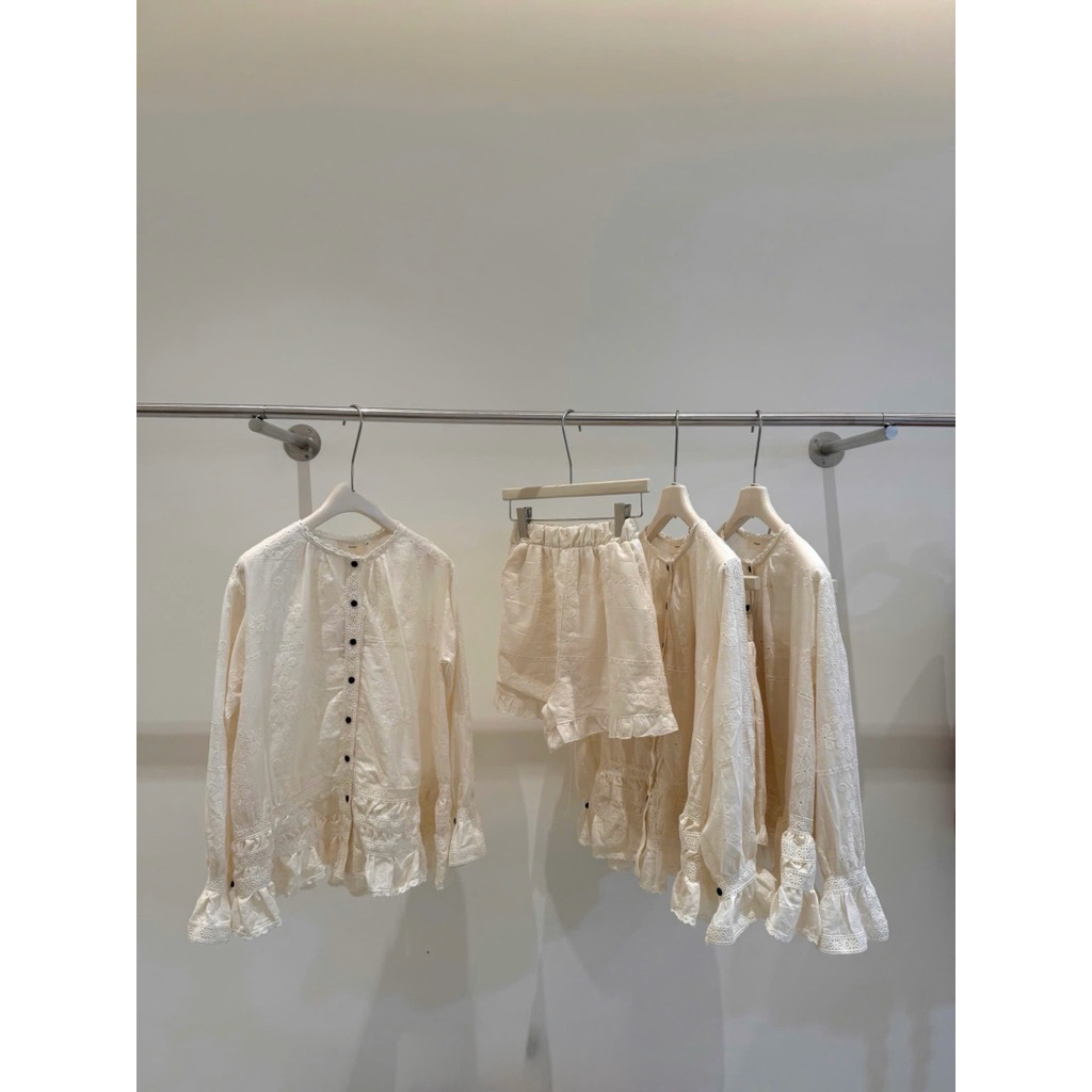 EMPINKSTUDIO / SET BAYBYDOLL DÁNG DỘNG MÀU BE