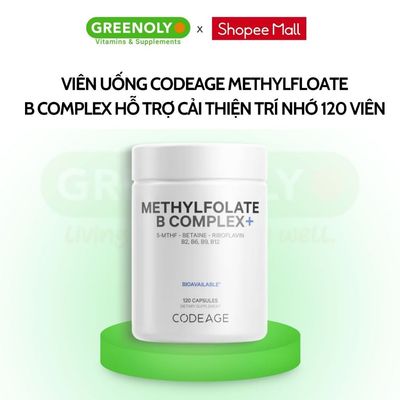 Viên Uống Codeage Methylfloate B Complex Bổ Sung Vitamin Nhóm B Hỗ Trợ Cải Thiện Trí Nhớ 120 Viên