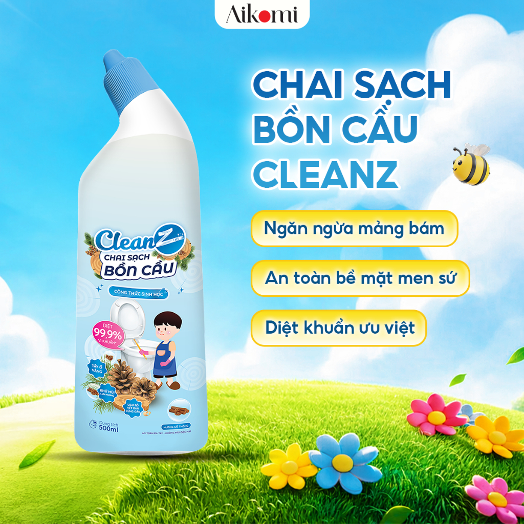 Chai sạch bồn cầu CleanZ Tẩy sạch bồn cầu diệt khuẩn hương đào, hương gỗ thông - 500ml
