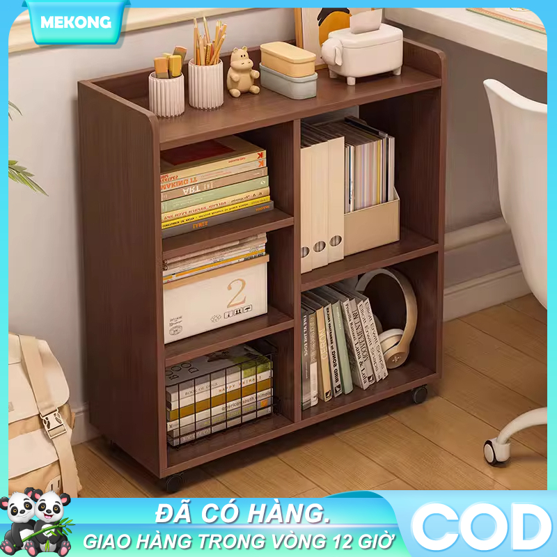 MK Tủ Gỗ Lưu Trữ Đa Năng Có Bánh Xe, Kệ Để Đồ Di Động Nhỏ Gọn Decor Phòng Ngủ Hiện Đại