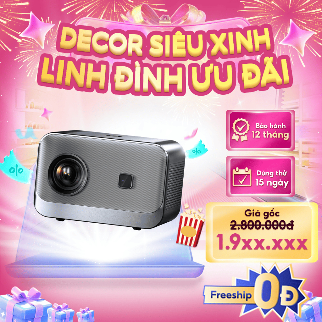 [ NEW 2026 ] Máy Chiếu Mini Movie Legend - Máy Chiếu S7 Pro - Hỗ Trợ FULL HD - Bảo hành 12 tháng