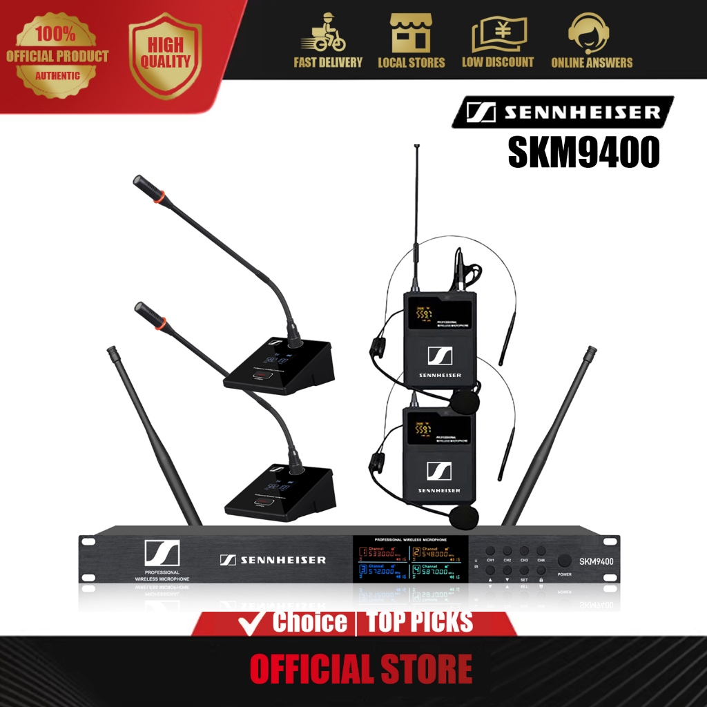 Sennheiser Professional Wireless Mic | SKM9400 Handheld + Conference Dual-Mode | Zero Latency & Anti