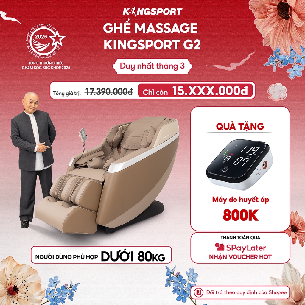 [LIVE] Ghế massage KINGSPORT Standard G2 con lăn di chuyển cổ vai, thiết kế hiện đại