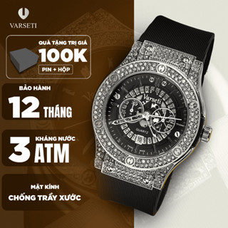 Đồng hồ nam cao cấp Varseti Đồng hồ thiết kế mỏng nhẹ dây silicon khóa chữ H vỏ thép không gỉ - m118