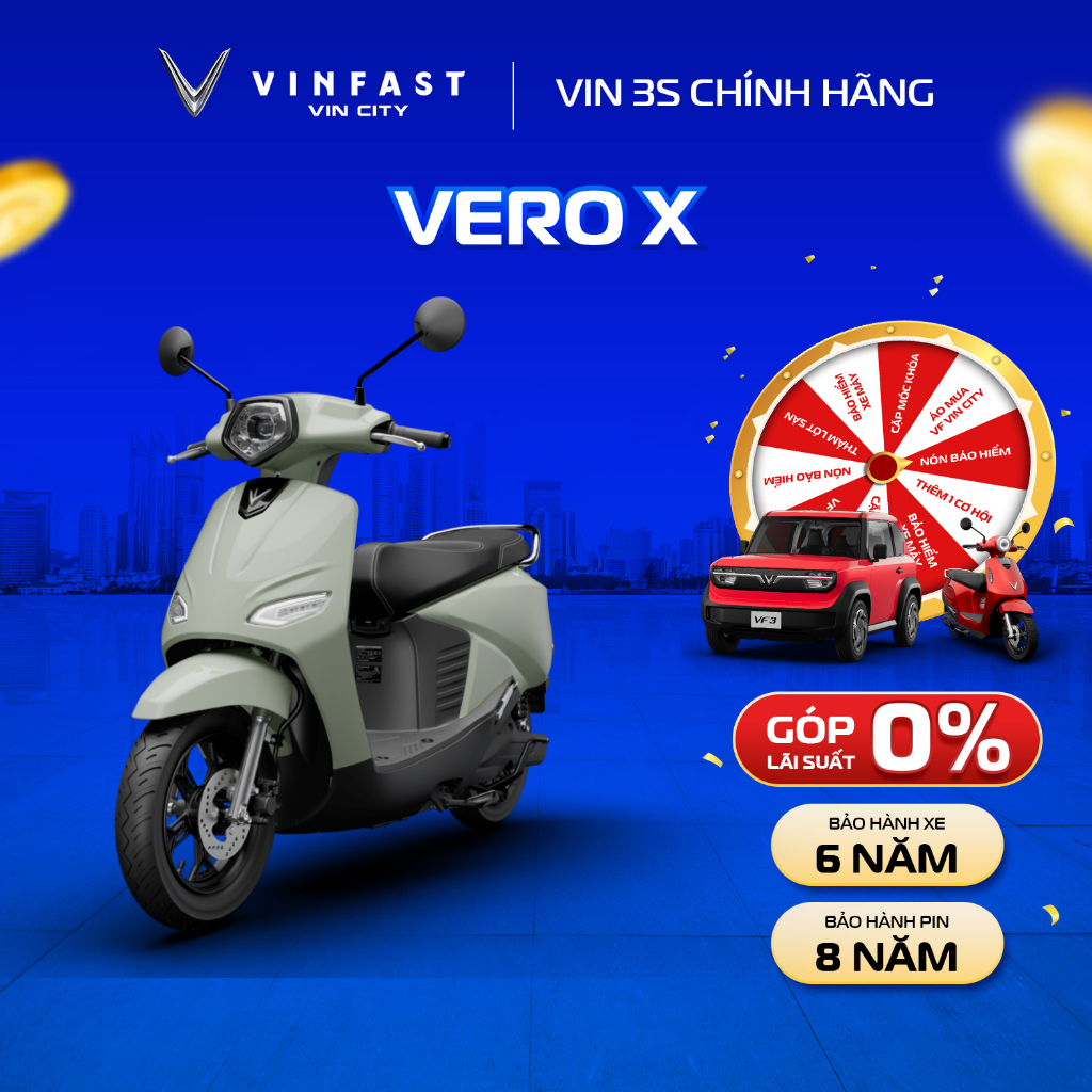 [Nhận xe HCM] Vero X - Xe máy điện Vinfast chính hãng - Trả góp 0%