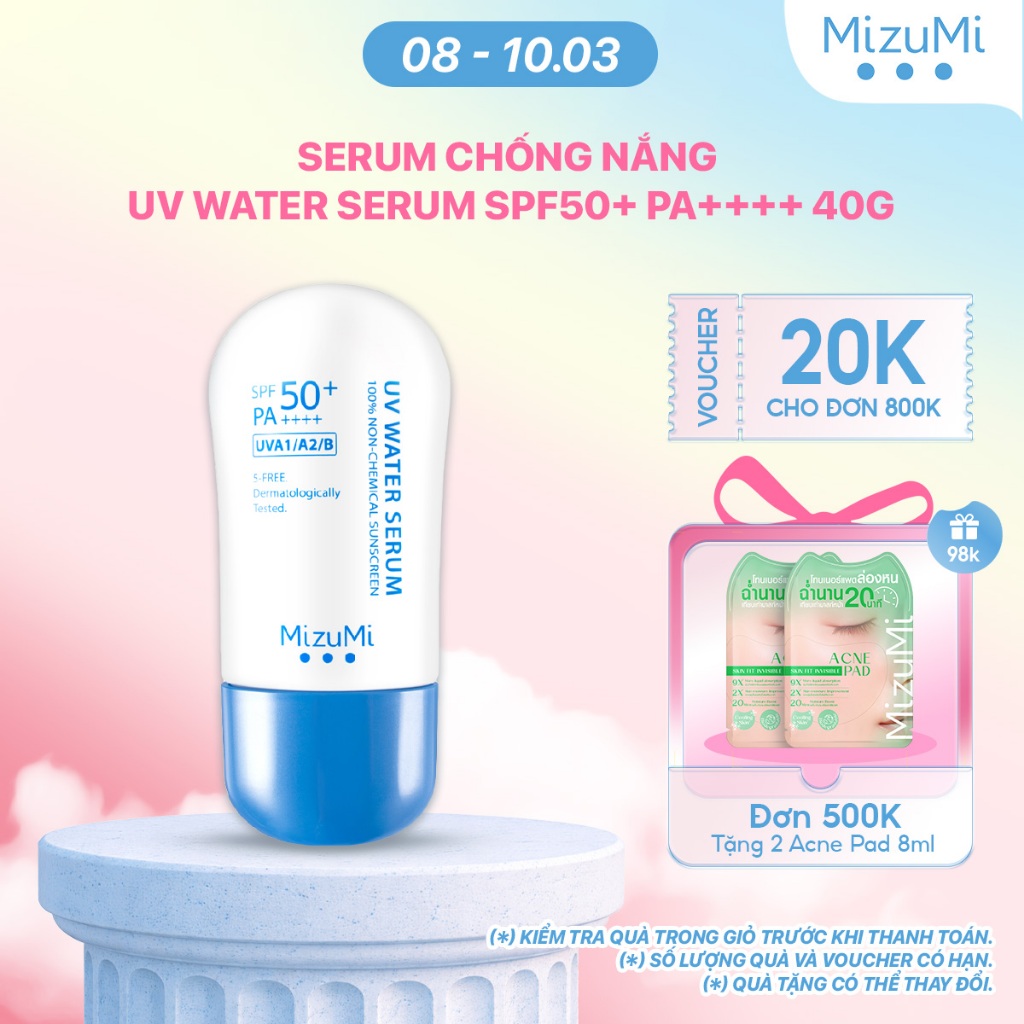 MizuMi Kem Chống Nắng UV Water Serum SPF50+ PA++++ 40g Phổ Rộng