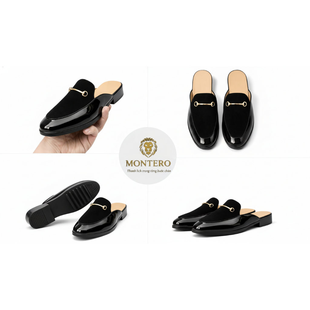 Giày sục nam , Da Bóng Phối Da Lộn – Dễ Phối Đồ, Thời Trang Trẻ Trung