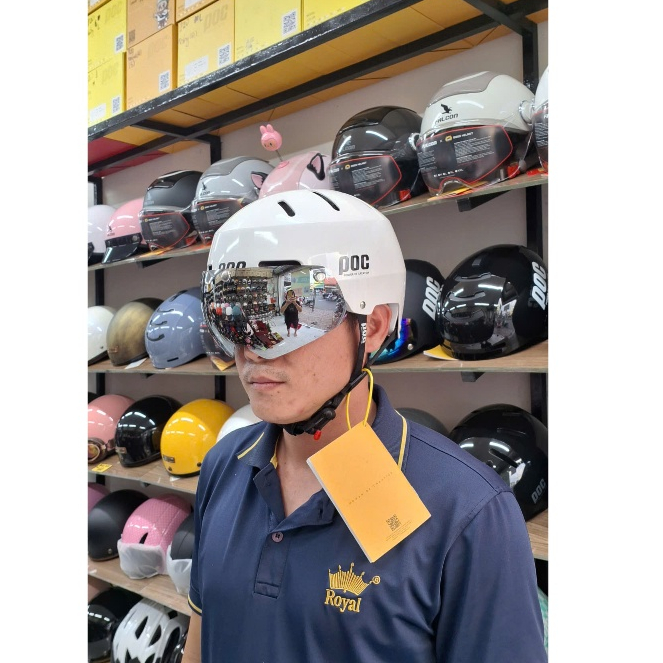 Nón Bảo Hiểm POC P05 Độ Kính Hít Nam Châm Đủ Màu Kính