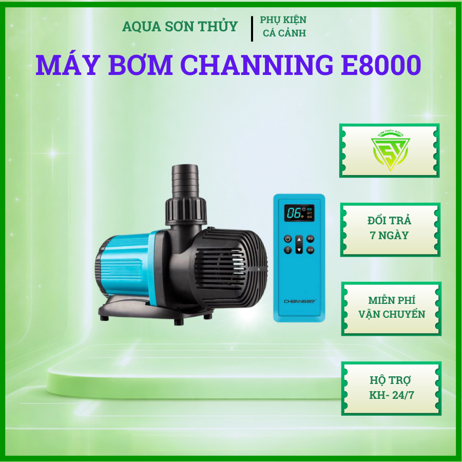 Máy bơm Channing E8000, máy bơm bễ cá, máy bơm chế lọc thung