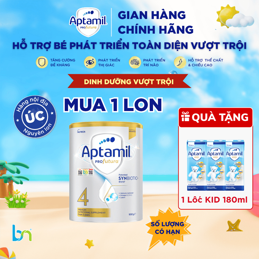 [Bắc Nam] Sữa Aptamil Profutura Úc Bạc số 1,2,3,4 hộp 900g tiêu hoá khoẻ mạnh phát triển toàn diện cho bé