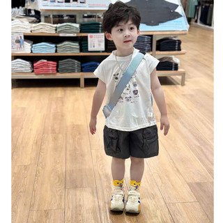 Áo thun tanktop sát nách cho bé trai ELIOKIDS, áo sát nách chất cotton mặc hè cho bé trai từ 7kg-32kg.