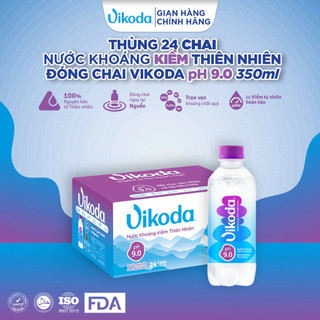 [Thùng 24 Chai] Nước Khoáng Kiềm VIKODA Đảnh Thạnh pH9  350ml / 500ml - Giúp Tiêu Hóa Trung Hòa Axit