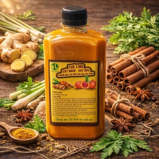 500ml cốt nghệ hạt gấc Tuệ Linh thoa mặt sau sinh