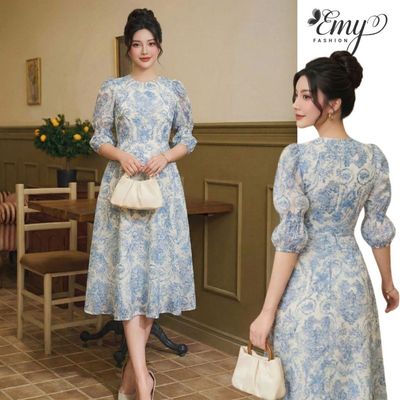 Đầm Hoa Mùa Hè EMY EX9771 - Thiết Kế Voan Tơ Ép Thướt Tha, Thanh Lịch Đi Biển Du Lịch