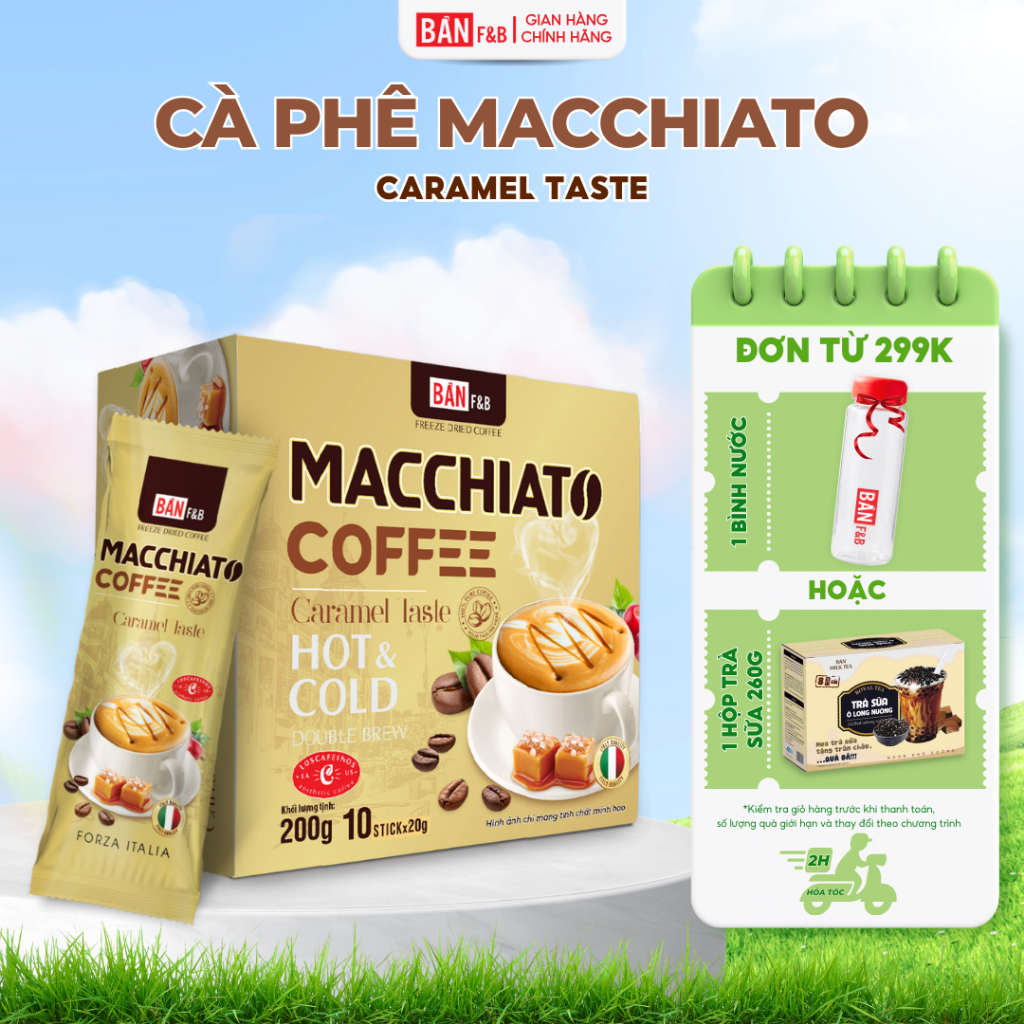Cà phê Machiato thơm ngon đậm đà, hộp 10 gói - Bản Cà Phê