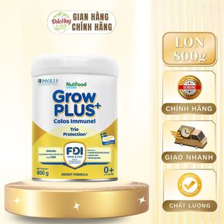 Sữa bột nuti growplus+ colos immunel 0+, 1+, 2+ tăng cường miễn dịch phát triển toàn diện lon 800g