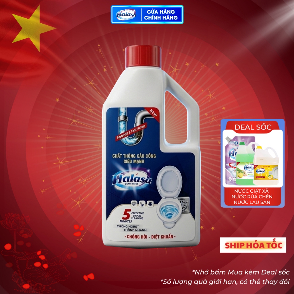 Nước Thông Cống Cực Mạnh HALASA, Thông Tắc Bồn Cầu, Bồn Rửa Bát, Đường Ống Nhanh Chóng, Hiệu Quả, Đọc Kĩ Hướng Dẫn.